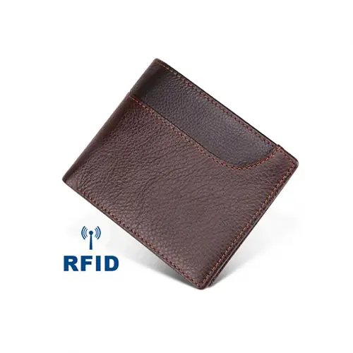 RFID Blocking Leather Wallet with Compact Design